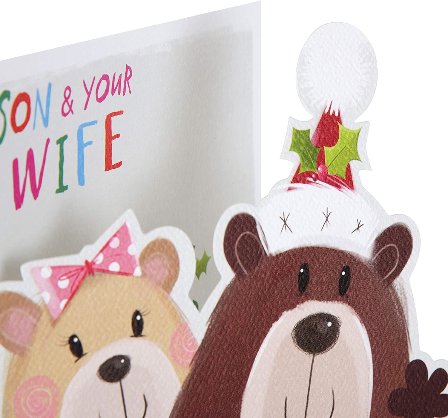 Hallmark 25497920 Son and Wife Medium Christmas Card "Festive Fun" - Image 2