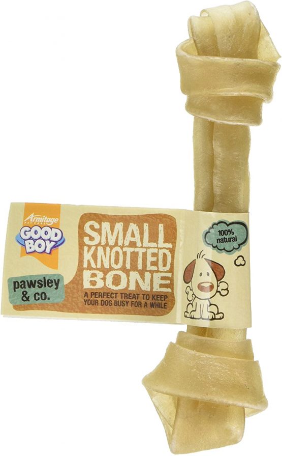 Good Boy - Small Rawhide Knotted Bones - Dog Chews - Made From 100 Percent Natural Hide - Pack of 10 - Dog Treats Natural