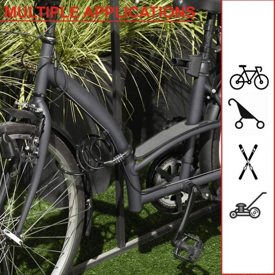 Master Lock Bike Cable Lock [Combination] [1.8 m Coiling Cable] [Outdoor] 8221EURDPRO - Ideal for Bike, Electric Bike, Skateboards, Strollers, Lawnmowers and other Outdoor Equipments - Image 2