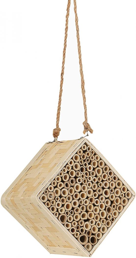 Dehner Natura Monza Insect Hotel Approx. 15.5 x 15 x 15.5 cm Bamboo/Plywood Natural - Image 2
