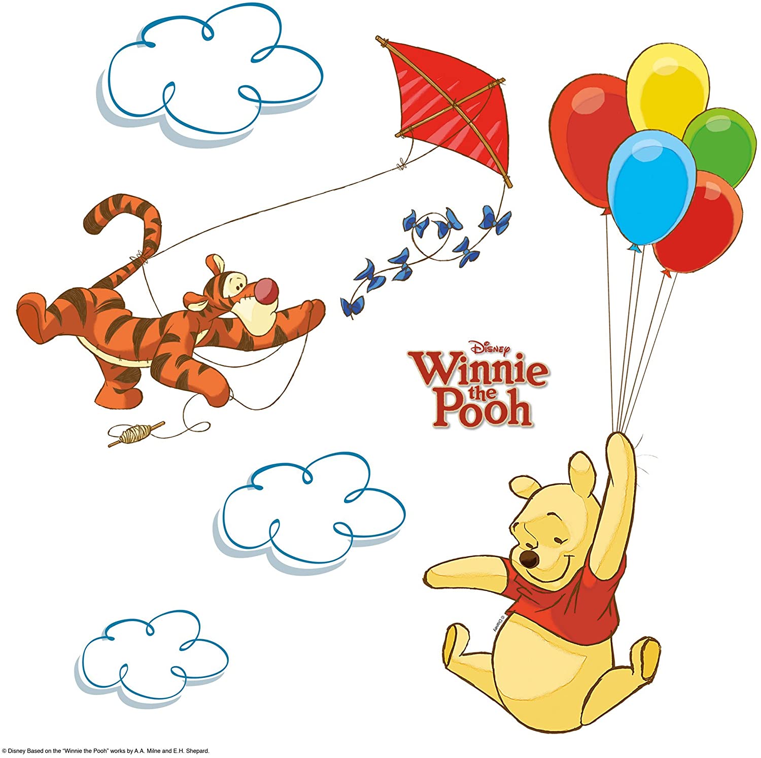 Komar 16403 Disney Winnie The Pooh Freestyle Deco Window Sticker, Multi-Colour (13-Piece)