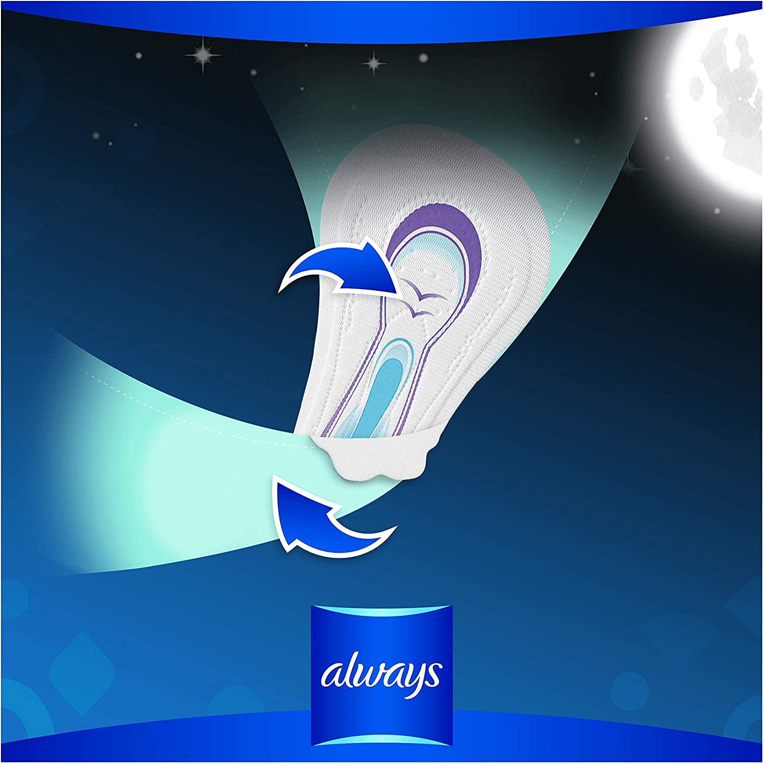 Always Ultra Night Sanitary Pads, White, Size 4 (Pack of 16) - Image 3