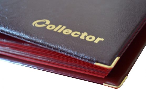 Collector Coin Album for 280 MEDIUM sizes coins 50p 50 pence £1 £2 €1 €2 - 14 pages and red dividers (280 Coins, Brown) - Image 4