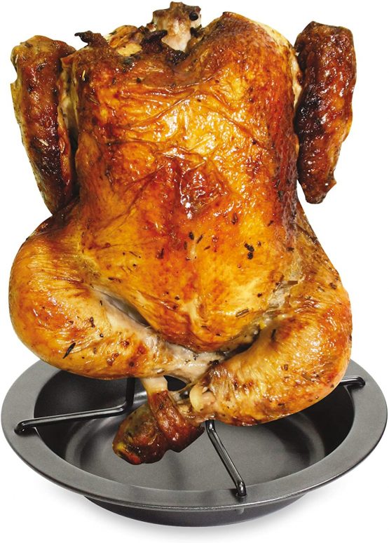 Fackelmann 42609 Chicken Roaster with Bowl, Vertical Roaster Holder with Drip Pan for Oven, upright duck Roaster, BBQ Tool (colour: black) , M - Image 3