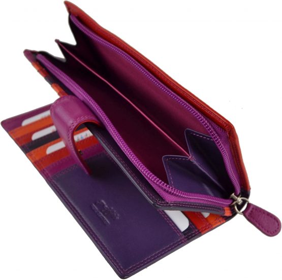 Ladies Leather Tabbed Purse/Wallet by Golunski; Graffiti Gift Box Bright Colours (China Rose) - Image 4