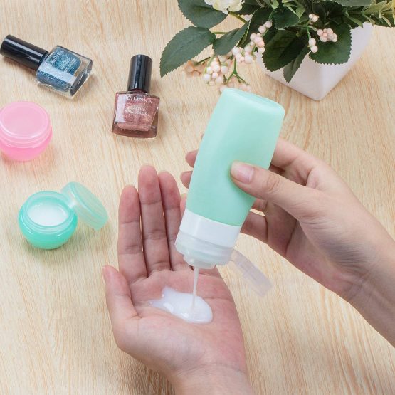 Silicone Travel Bottles Set,Travel Container Leak Proof BPA Free Refillable Squeezable Set for Shampoo Cosmetics Lotions,Toiletries,Shower Gel Solar Oil Cream(5pcs) - Image 3