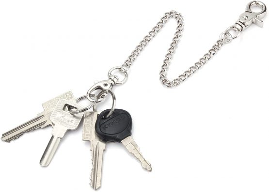 Wisdompro Keychain, 2 Pack Heavy Duty Keychain (One 8 Inch Pocket Keychain for Keys & Wallets and One Stainless Steel Key-Clips with Belt Hook) - Image 4