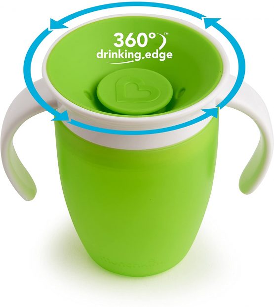 Munchkin Miracle 360 Degree Trainer Cup, 7 oz/207 ml, Green - Image 3