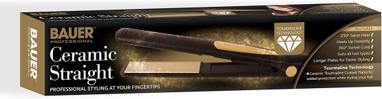 Bauer 38840 Tourmaline Hair Straighteners / Produces A Professional Looking Finish For All Hair Types / 230° Heat / 360° Swivel Cord / Safety Hanging Loop - Image 2