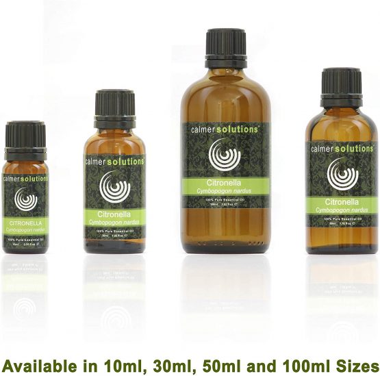 Calmer Solutions Citronella 100% Pure Essential Aromatherapy Oil 100ml - Image 3