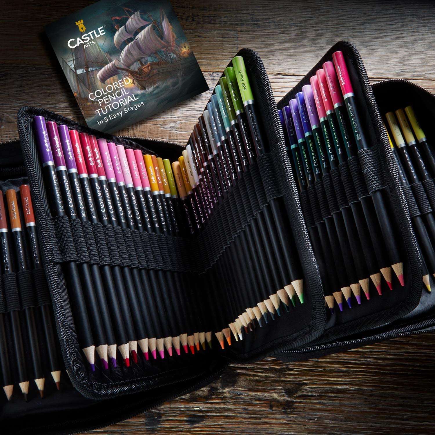 Castle Art Supplies 120 Colored Pencils Zipper-Case Set