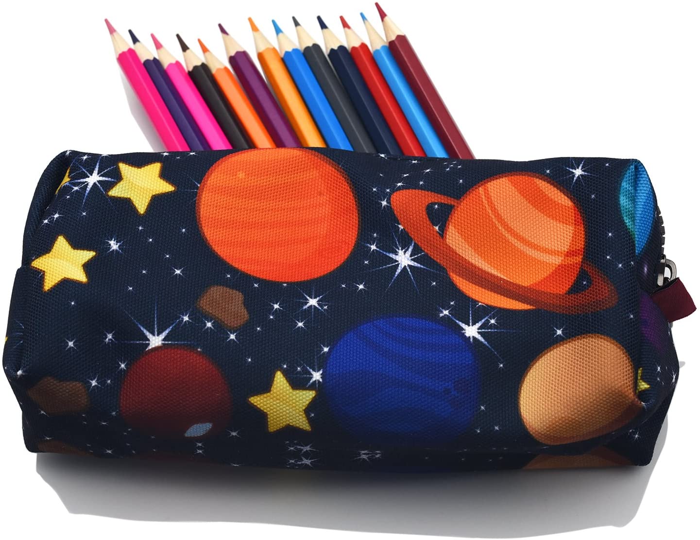 LParkin Space Canvas Galaxy Pencil Case Gifts Pen Bag Pouch Box Gadget Stationary Case Makeup Cosmetic Bag - Image 4