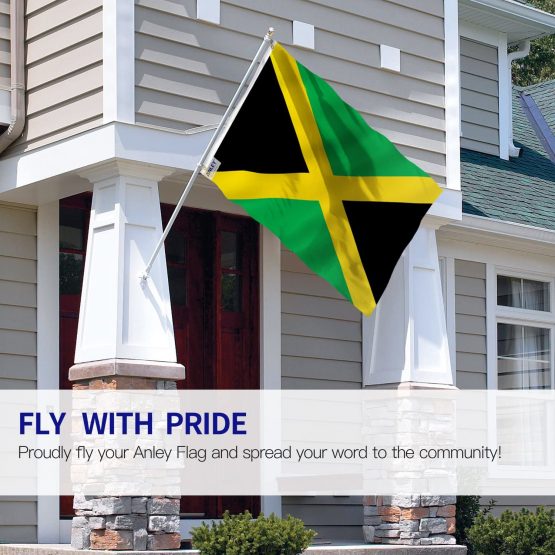 Anley Fly Breeze 3x5 Foot (90 X 150cm) Jamaica Flag - Vivid Color and UV Fade Resistant - Canvas Header and Double Stitched - Jamaican National Flags Polyester with Brass Grommets 3 X 5 Ft - Image 2