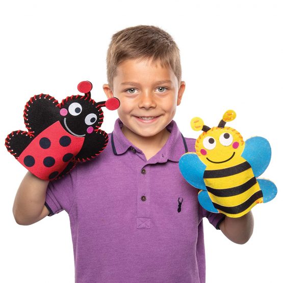 Baker Ross AT618 Bug Hand Puppet Sewing Kits - Pack of 3, Story Telling, Introduction to Sewing for Kids, Great for Art Parties, Schools and Festive Crafting Activities - Image 4