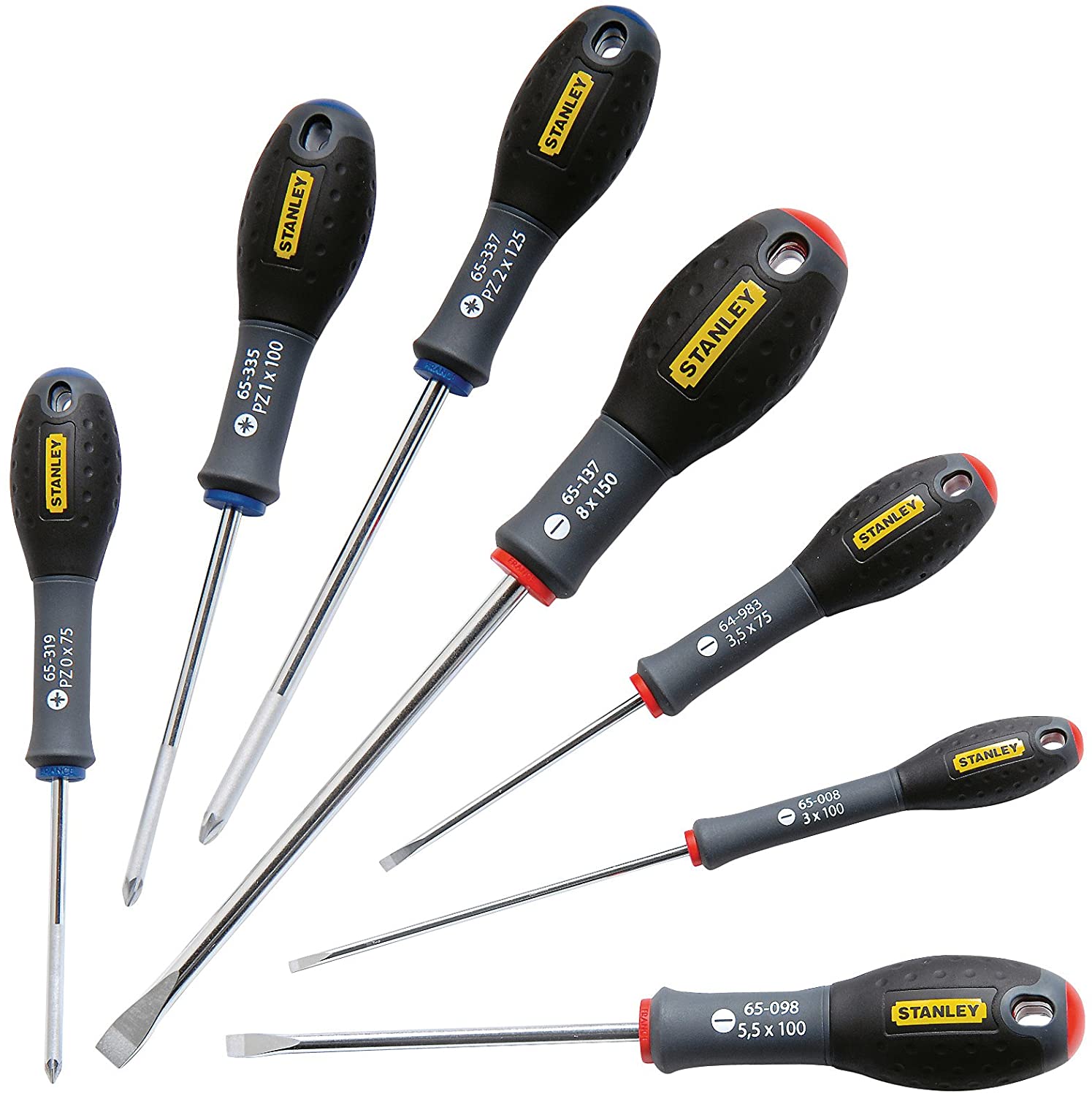 STANLEY 0-65-425 FATMAX 7 Piece Screwdriver Set, Parallel/Flared/Pozi, Multi-colour