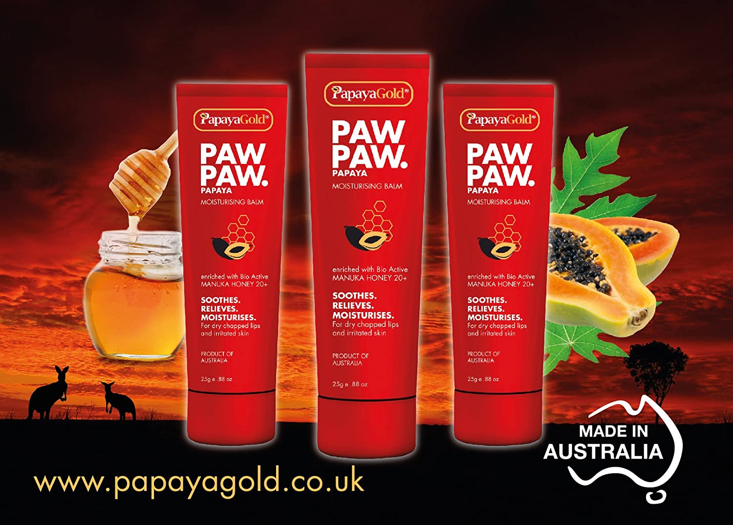 PapayaGold Paw Paw. Papaya Moisturising Balm, 25 g, As Shown in the Image, 25 g (Pack of 1) - Image 2