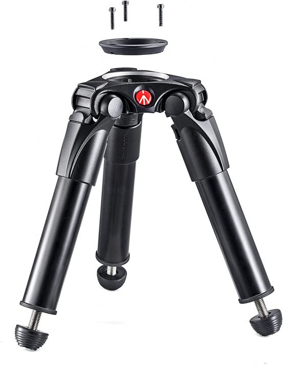 Manfrotto MVT535HH Hi-Hat 535 Aluminium Video Tripod with 75 mm Half Shell Includes Adaptor for 60 mm