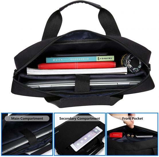 Alfheim Laptop Bag with Shoulder Strap 15/15.6/16 Inch Men Women Lightweight Waterproof Soft Computer Briefcase for Business Work Notebook Ultrabook Compatible with Macbook Air/Macbook Pro 14-inch etc - Image 3