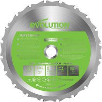 Evolution Power Tools F210TCT-20T (Fury) Multi-Material TCT Blade Cuts Wood, Metal and Plastic, 210 mm