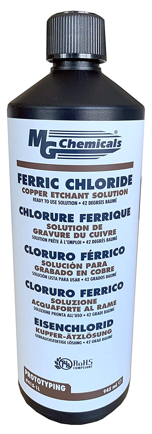 MG Chemicals 415-1L Ferric Chloride, 945mL Liquid Bottle, Dark Brown, 1 Litre