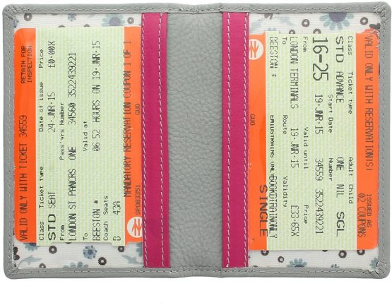 Mala Leather CARA Collection Travel Pass / Oyster Card Holder 620TC_73 Grey - Image 4