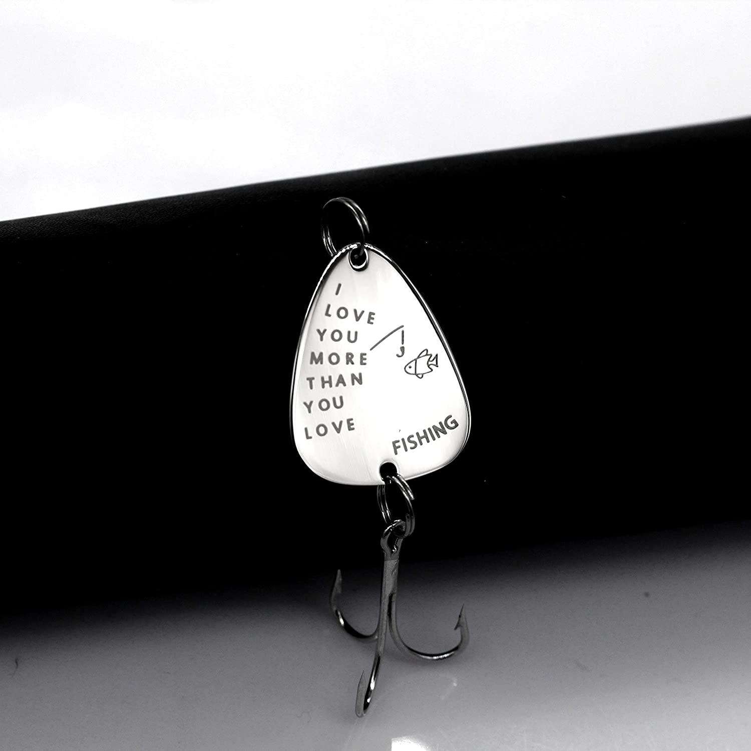 Uloveido Christmas New Year Gift Stainless Steel Treble Fish hooks Fishing Circle Hooks with Gift Box for Men Husband Dad Y578 (To lover-I love you more than you love) - Image 3