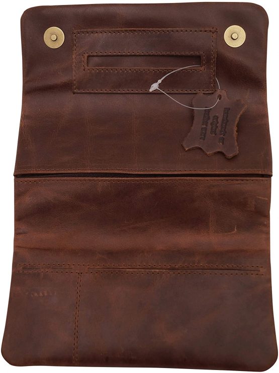 GERMANUS CosaRara – Made in EU – Leather Tobacco Pouch Turning Bag Tobacco Case