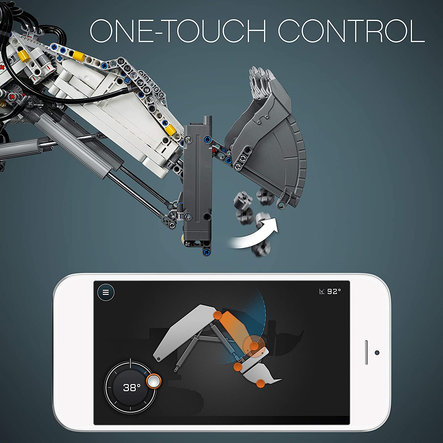 LEGO 42100 Technic Control Liebherr R 9800 RC Excavator, Remote App Controlled Advanced Construction Set, with Interactive Motors - Image 4