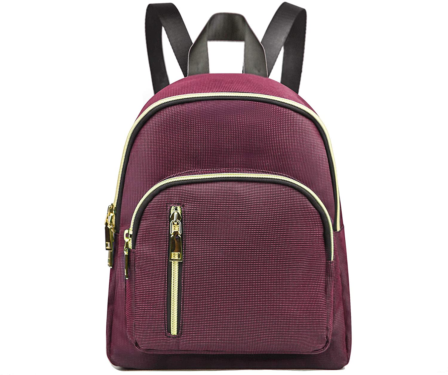 YANAIER Mini Backpack Purse for Women Girls Fashion Anti-theft Waterproof Rucksack Ladies School Bag Fuchsia Plaid