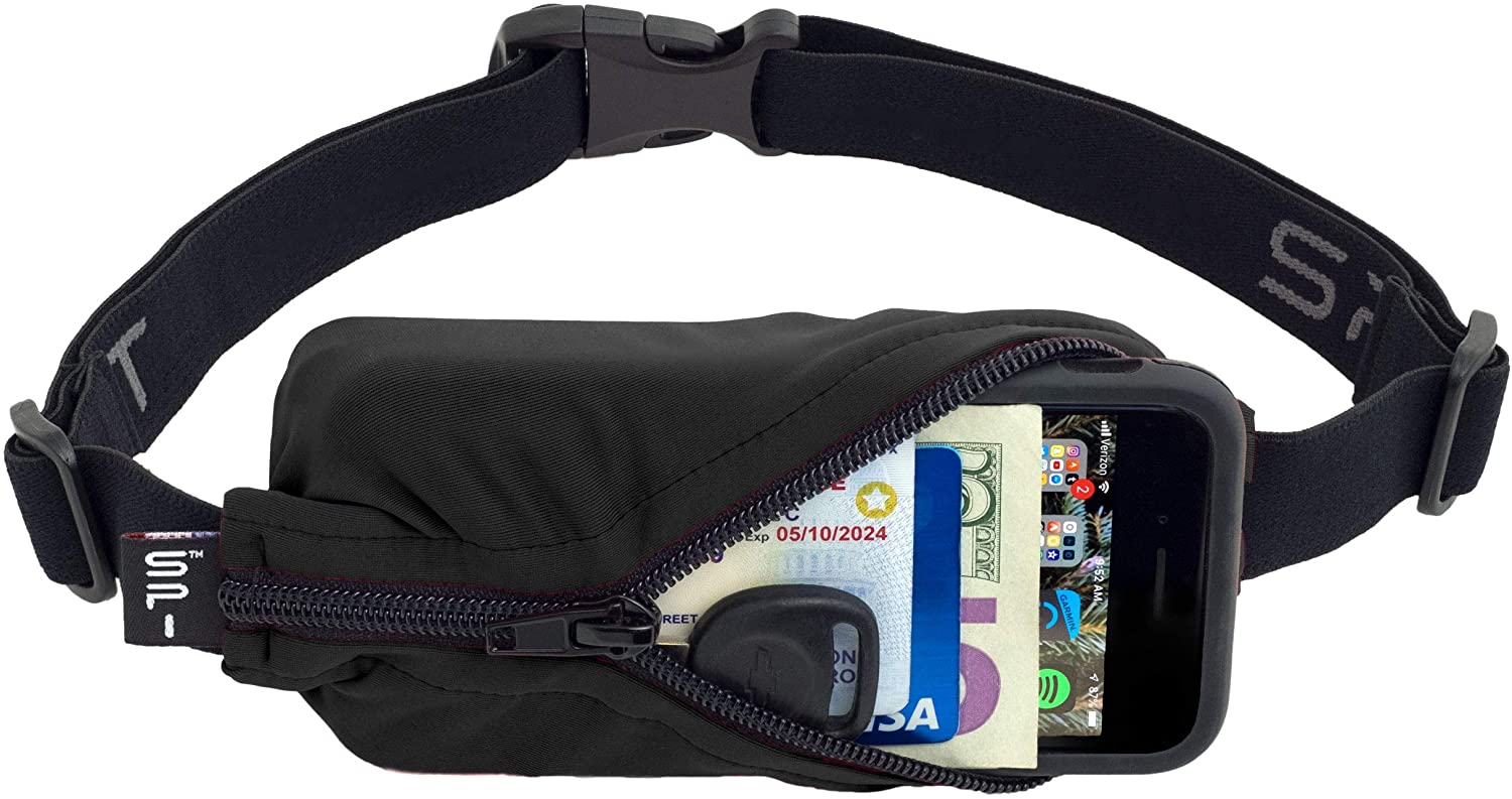 SPIbelt Running Belt Original Pocket, No-Bounce Waist Pack for Runners fits iPhone 6 7 8 X