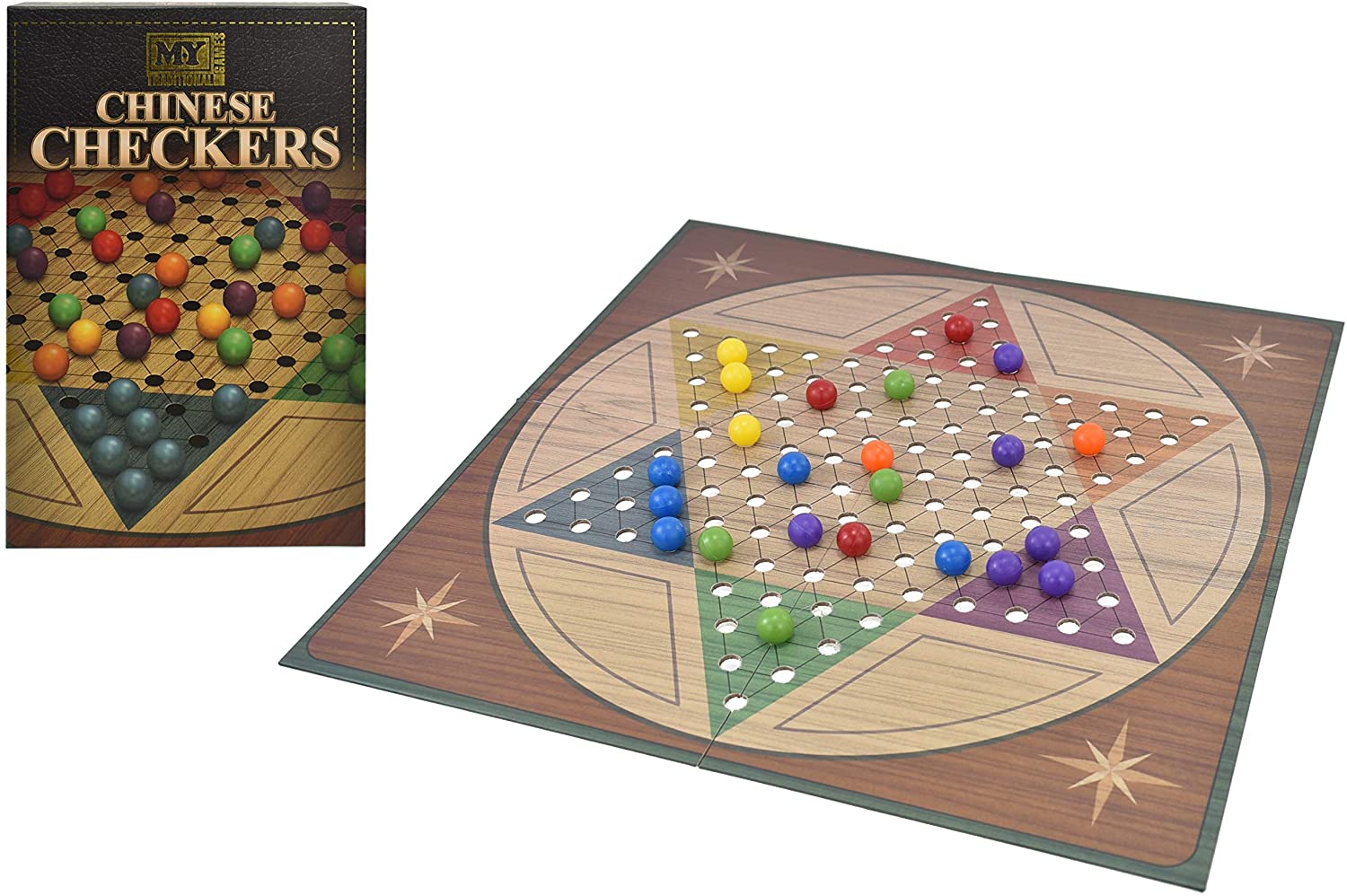 Chinese Checkers Game In Colour Box "M.Y", Multicolor, 10.8 x 7.5 x 2.6 inches