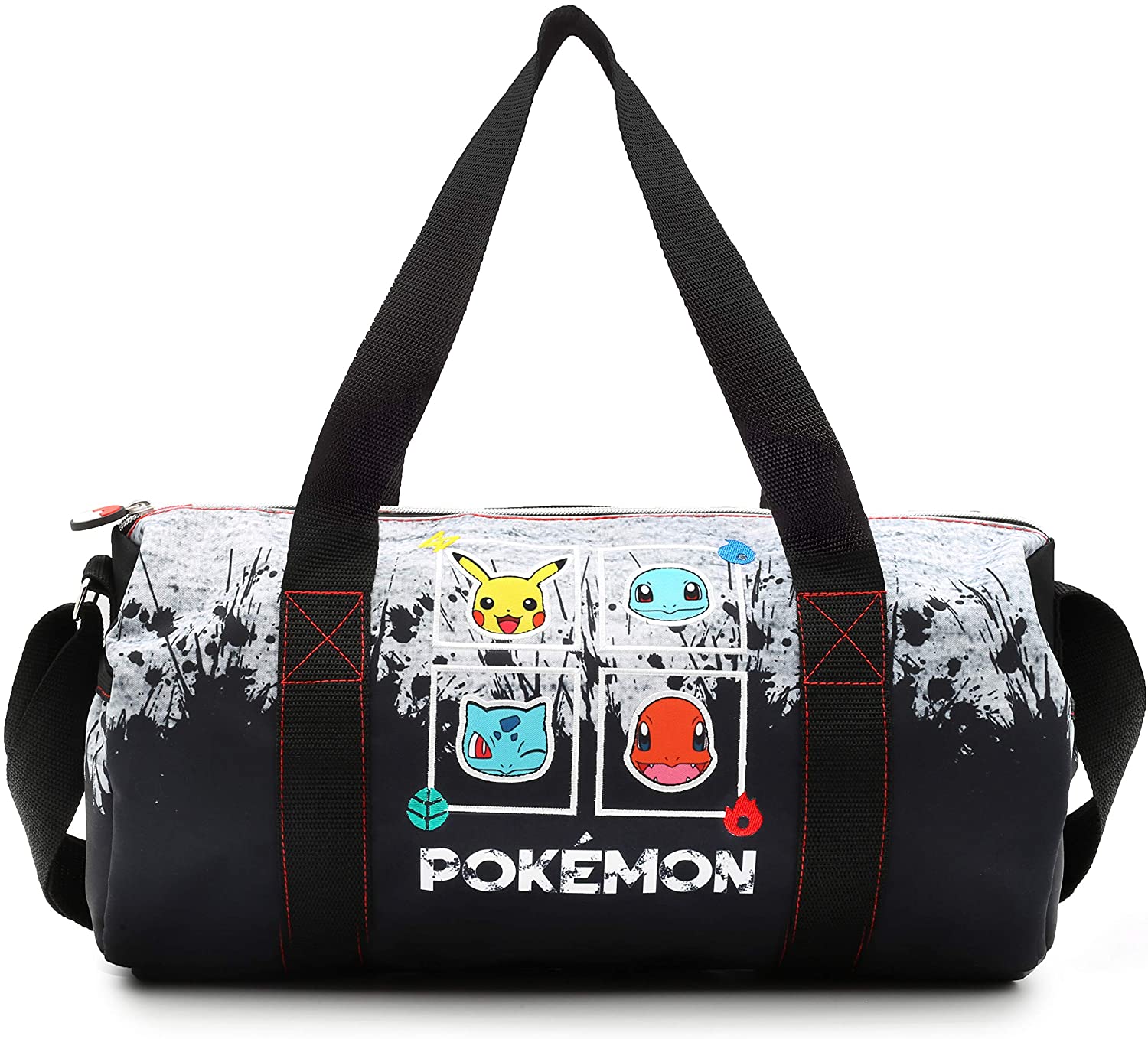 Pokemon Gym Bag for Kids Pikachu Boys Duffle Bag Large Holdall (Black), 38 cm x 18 cm x 22 cm