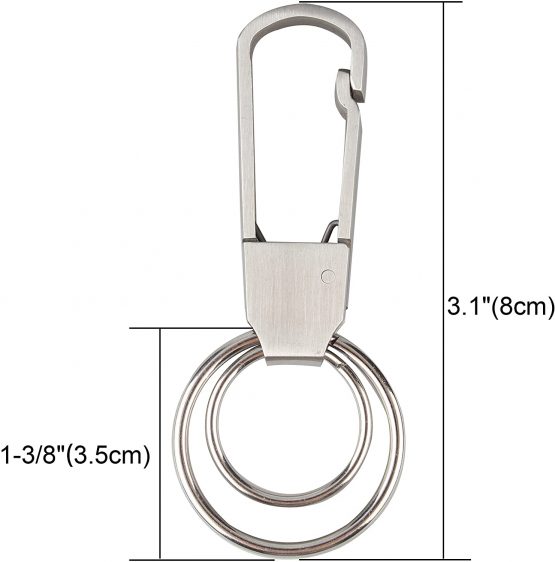 Wisdompro Keychain, 2 Pack Heavy Duty Stainless Steel Key-Clips with Belt Hook - Image 4
