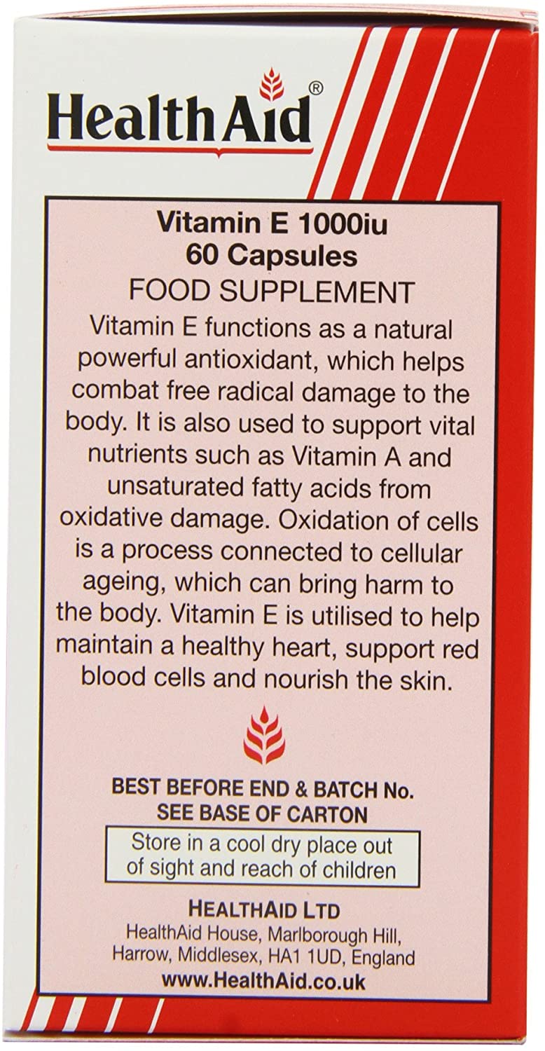 HealthAid Vitamin E 1000iu - 60 Capsules, 60 count (Pack of 1) - Image 4