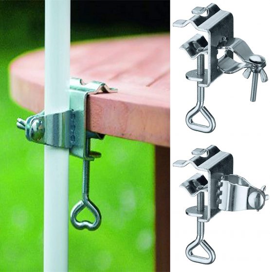 Table Balcony Umbrella Holder Clamp Garden Parasol Decking Holding Bracket Stand, 22-28 mm