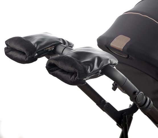 Jané Mittens for Pushchair and Pushchair with Interior Fleece Lining, Adaptable to Both Open and Closed Handlebars, Beige Leatherette - Image 3