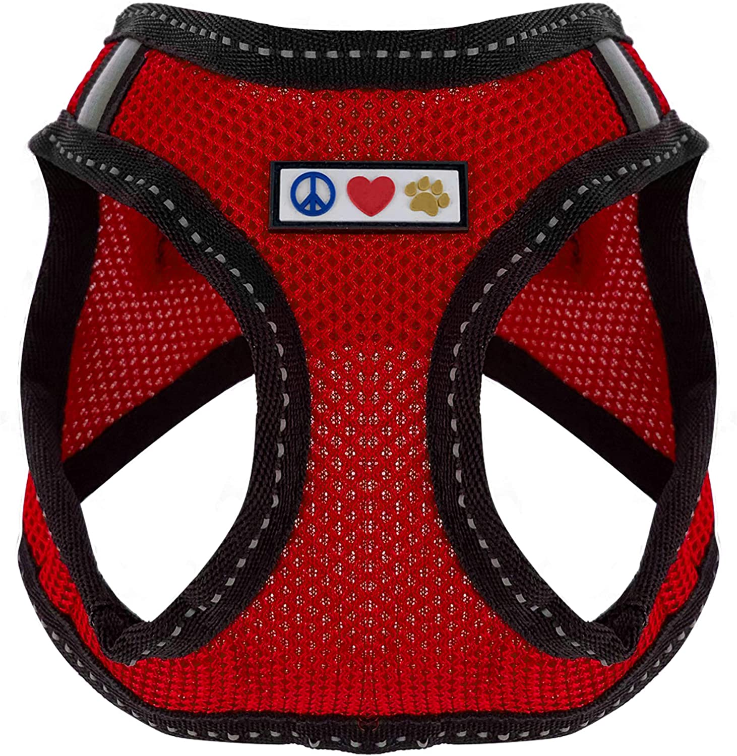 PAWTITAS Pet Reflective Mesh Dog Harness, Step In or Vest Harness, XXS (Extra Extra Small), Red, Ideal for Small Dogs & Cats