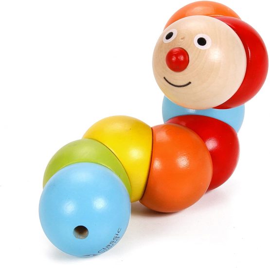 Classic World - Wooden Primary Colours Twist Caterpillar for Babies, Toddlers and Kids - Image 4
