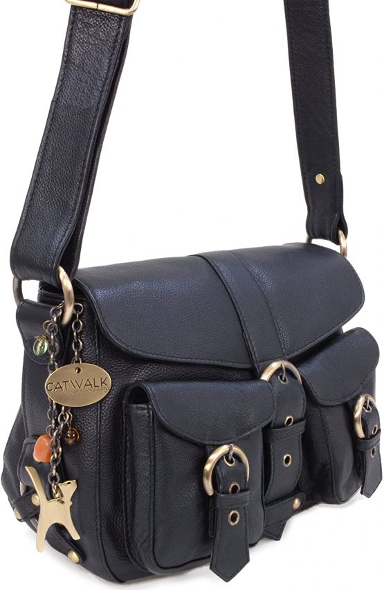 Catwalk Collection Handbags - Ladies Leather Cross Body Bag - Adjustable Shoulder Strap - LOUISA - Image 4