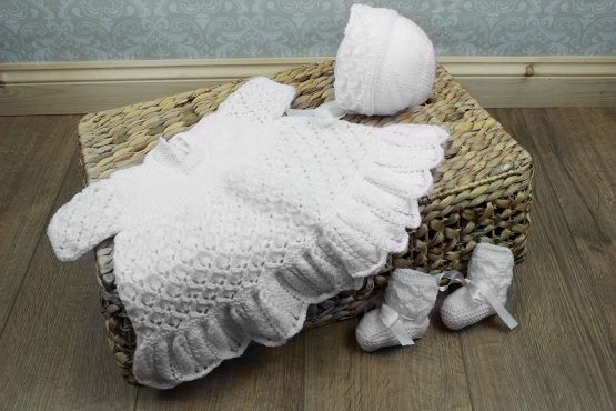Knitting Pattern for Baby Dress, Bonnet and Matching Bootees, Double Knitting Baby Pattern, Baby Knitting Pattern, 0 to 3 Months, DK, Double Knitting, KP192 - Image 3