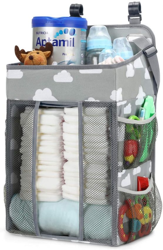 Best Hanging Diaper Caddy Stacker for Changing Table Crib playard and Wall, Baby Nursery Organizer, Large Capacity Diaper Nursery Organization, Baby Shower Gift for Newborn Boys and Girls