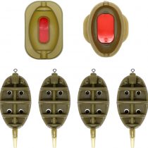 SAMSFX Carp Fishing Inline Flat Method Feeder with Quick Release Mould