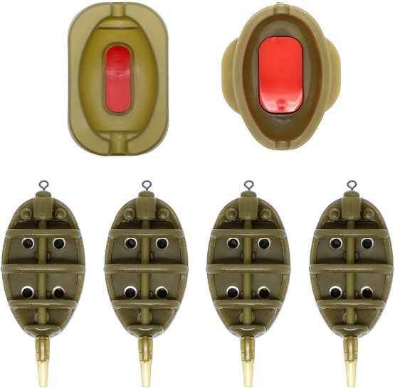 SAMSFX Carp Fishing Inline Flat Method Feeder with Quick Release Mould