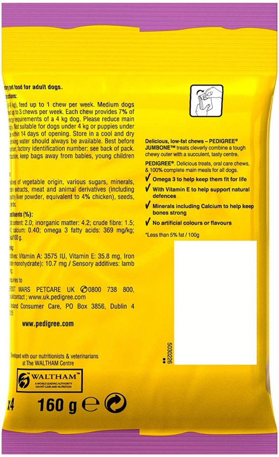 Pedigree Jumbone - Small Dog Treats with Chicken and Lamb Flavour, 1.28 kg (Pack of 8) - Image 2