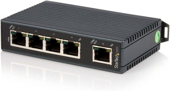 StarTech 5-Port Ethernet Switch - 10/100Mbps Industrial Networking Solution - IP30-rated Energy Efficient Internet Switch (IES5102)