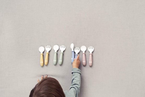 BABYBJÖRN Baby Spoon & Fork, Plastic, Powder Green - Image 3