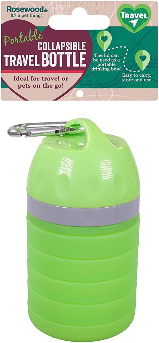 Rosewood Unique Design Collapsible Outdoor Dog Travel Water Bottle, Green - Image 3