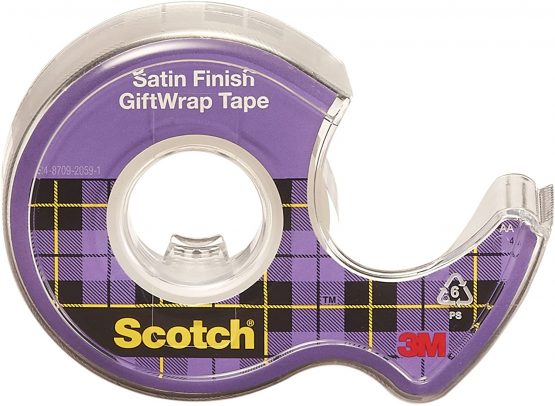 Scotch GiftWrap Tape on a Dispenser - 1 Roll - 19 mm x 16.5 m - Satin-Finish Clear Tape to Use on Gift Wrapping Paper - Image 2