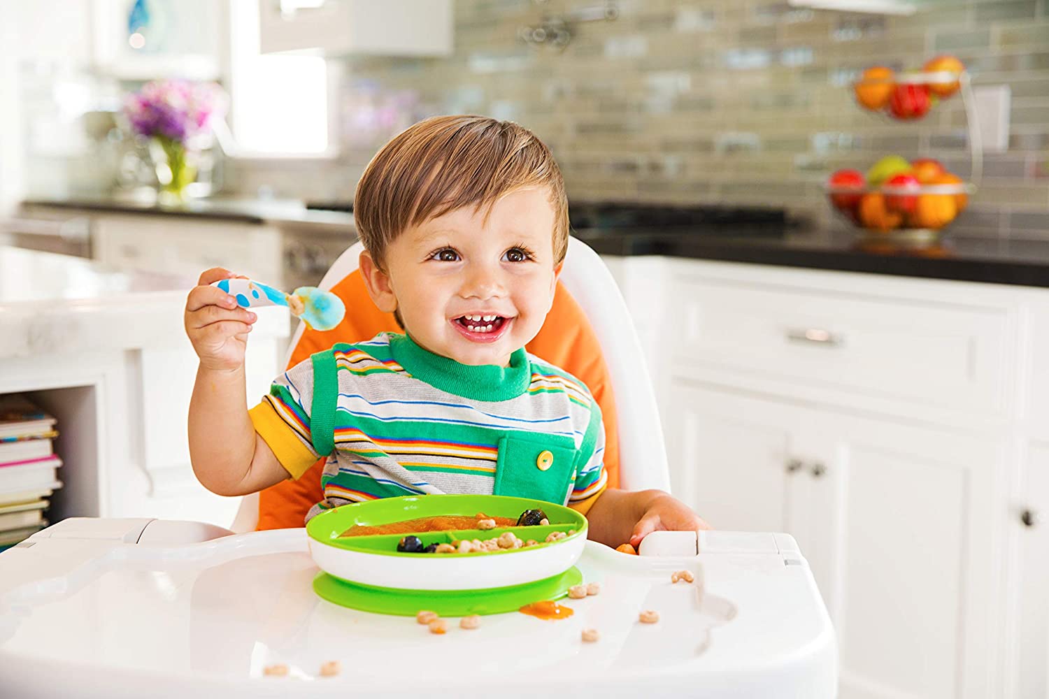 Munchkin Stay Put Divided Plates, 2 Pack Baby & Toddler Plate Set including Compartments - Image 2