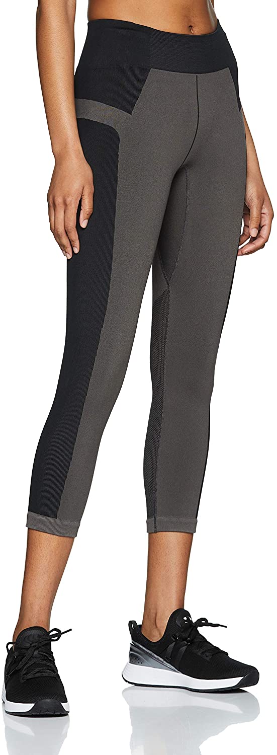 Under Armour Vanish Seamless Women's Crop Tights - Small, Charcoal / Black / Metallic Silver (019)